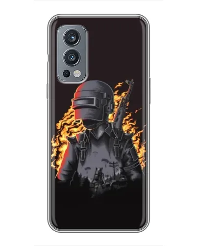 Чохол для OnePlus Nord 2 з картинкою «PUBG — вогняний силует»