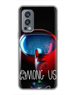 Чохол для OnePlus Nord 2 з картинкою «Червоний імпостер — макро»