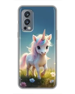 Чохол для OnePlus Nord 2 з картинкою «Єдиноріг на галявині»