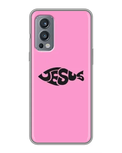 Чехол для OnePlus Nord 2 с картинкой «Розовый символ  Jesus»