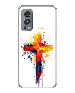 Чехол для OnePlus Nord 2 с картинкой «Акварельный крест»