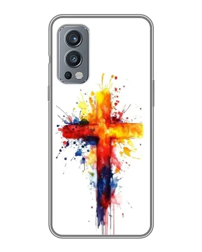 Чехол для OnePlus Nord 2 с картинкой «Акварельный крест»