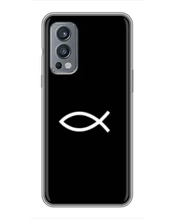 Чехол для OnePlus Nord 2 с картинкой «Символ рыбы Jesus» Чехол для OnePlus Nord 2 с картинкой «Символ рыбы Jesus»
