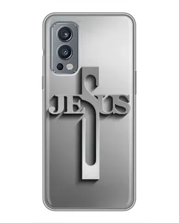 Чехол для OnePlus Nord 2 с картинкой «Металлический крест Jesus» Чехол для OnePlus Nord 2 с картинкой «Металлический крест Jesus»