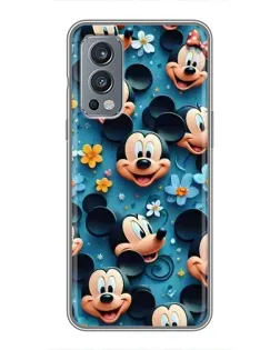 Чохол для OnePlus Nord 2 з картинкою «Паттерн Міккі та Мінні»