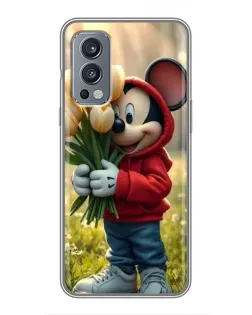 Чохол для OnePlus Nord 2 з картинкою «Міккі з тюльпанами»