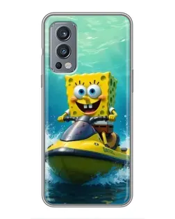 Чохол для OnePlus Nord 2 з картинкою «Спанч Боб на гідроциклі»