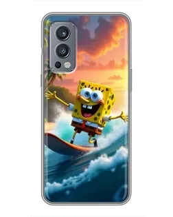 Чохол для OnePlus Nord 2 з картинкою «Губка Боб серфінгіст»