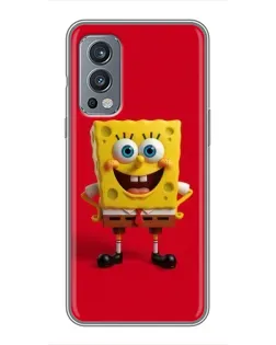 Чохол для OnePlus Nord 2 з картинкою «Спанч Боб на червоному»