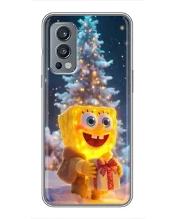 Чохол для OnePlus Nord 2 з картинкою «Різдвяний Спанч Боб»
