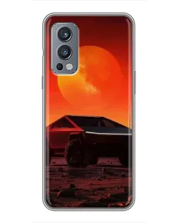 Чехол для OnePlus Nord 2 с картинкой «Cybertruck на Марсе»
