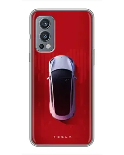 Чехол для OnePlus Nord 2 с картинкой «Tesla Top View»