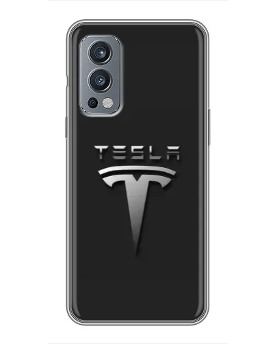 Чехол для OnePlus Nord 2 с картинкой «Стальной логотип Tesla» Чехол для OnePlus Nord 2 с картинкой «Стальной логотип Tesla»