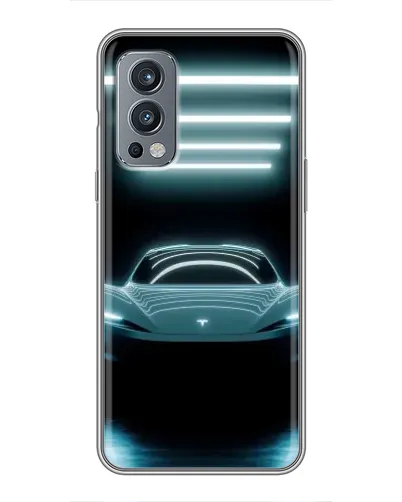 Чехол для OnePlus Nord 2 с картинкой «Tesla в неоне» Чехол для OnePlus Nord 2 с картинкой «Tesla в неоне»
