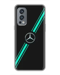 Чехол для OnePlus Nord 2 с картинкой «Спортивные линии Mercedes» Чехол для OnePlus Nord 2 с картинкой «Спортивные линии Mercedes»