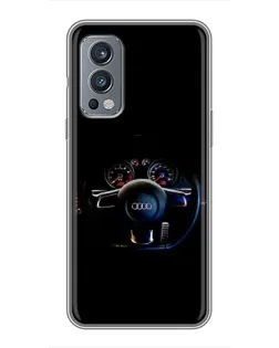 Чохол для OnePlus Nord 2 з картинкою «Салон Audi — кермо»