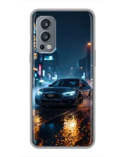 Чохол для OnePlus Nord 2 з картинкою «Нічне місто та Audi» Чохол для OnePlus Nord 2 з картинкою «Нічне місто та Audi»