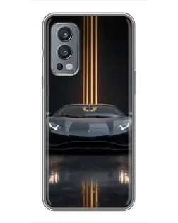 Чохол для OnePlus Nord 2 з картинкою «Lamborghini золоті лінії»