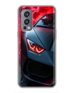 Чохол для OnePlus Nord 2 з картинкою «Lamborghini червоне сяйво»