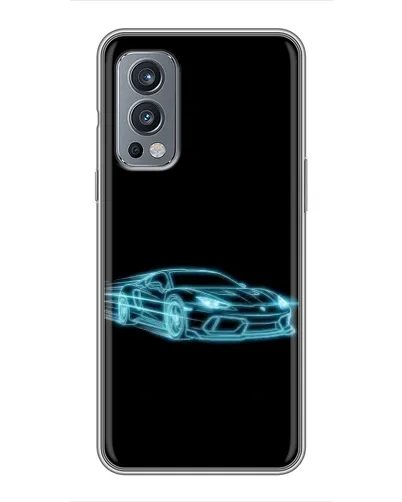 Чохол для OnePlus Nord 2 з картинкою «Неоновий контур Lamborghini»