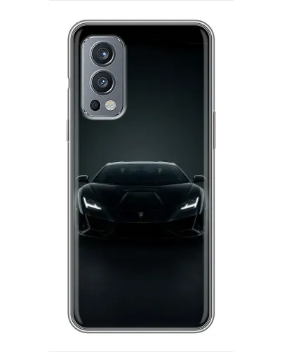 Чохол для OnePlus Nord 2 з картинкою «Чорний Lamborghini Aventador»