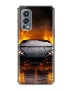Чохол для OnePlus Nord 2 з картинкою «Lamborghini у вогні»