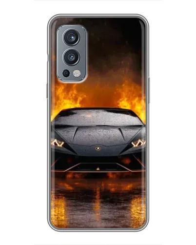 Чохол для OnePlus Nord 2 з картинкою «Lamborghini у вогні»