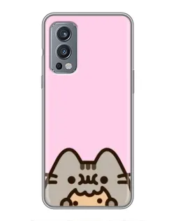 Чохол для OnePlus Nord 2 з картинкою «Pusheen та печиво»