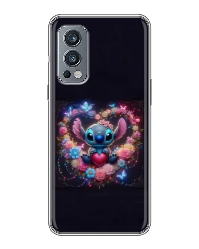 Чохол для OnePlus Nord 2 з картинкою «Stitch у квітах»