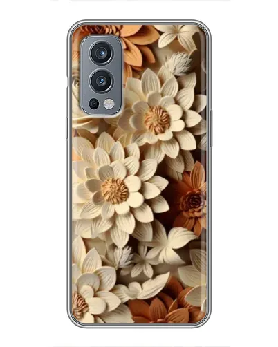 Чохол для OnePlus Nord 2 з картинкою «Бежевий флористичний декор»