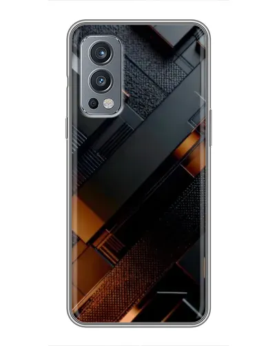 Чохол для OnePlus Nord 2 з картинкою «Чорні геометричні блоки»
