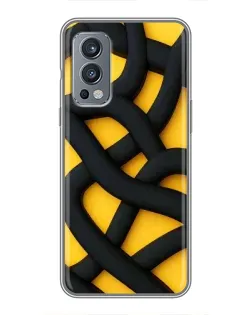 Чохол для OnePlus Nord 2 з картинкою «Чорне жовте переплетення»