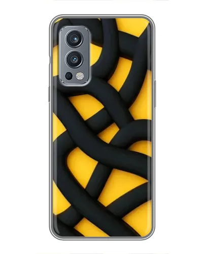 Чохол для OnePlus Nord 2 з картинкою «Чорне жовте переплетення»