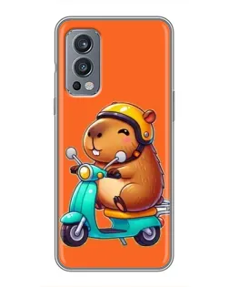 Чохол для OnePlus Nord 2 з картинкою «Капібара на скутері»