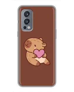 Чохол для OnePlus Nord 2 з картинкою «Капібара з серцем»