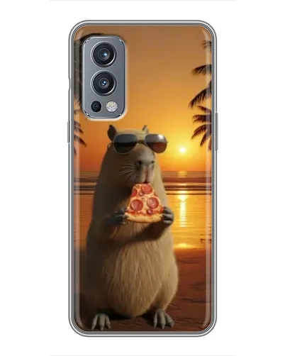 Чохол для OnePlus Nord 2 з картинкою «Капібара з піцою»