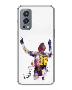 Чехол для OnePlus Nord 2 с картинкой «Акварельный Месси Барселона»