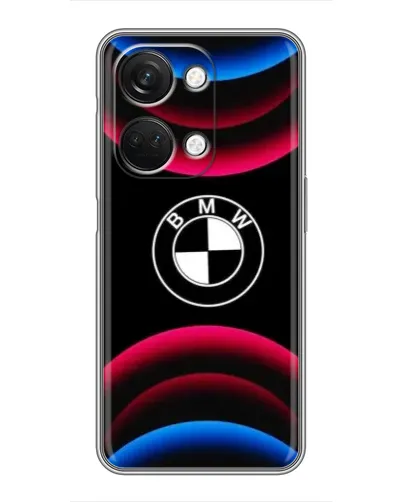 Чехол для OnePlus Nord 3 5G с картинкой «Логотип BMW и неоновые дуги»