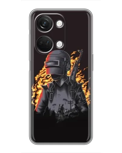 Чехол для OnePlus Nord 3 5G с картинкой «PUBG — огненный силуэт»