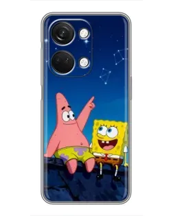 Чехол для OnePlus Nord 3 5G с картинкой «Губка Боб и Патрик ночью»