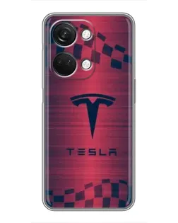 Чехол для OnePlus Nord 3 5G с картинкой «Тесла красный карбон»