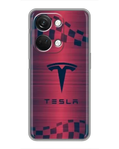 Чехол для OnePlus Nord 3 5G с картинкой «Тесла красный карбон»
