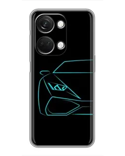 Чехол для OnePlus Nord 3 5G с картинкой «Голубой силуэт Lamborghini» Чехол для OnePlus Nord 3 5G с картинкой «Голубой силуэт Lamborghini»
