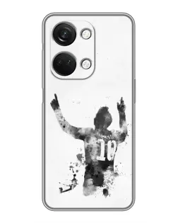Чехол для OnePlus Nord 3 5G с картинкой «Черно-белый силуэт Месси»