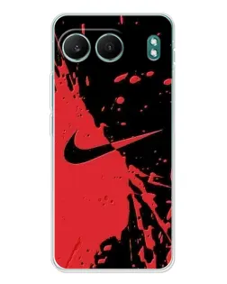 Чехол для OnePlus Nord 4 с картинкой «Красные брызги Nike»
