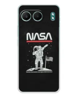 Чехол для OnePlus Nord 4 с картинкой «NASA — шагаем по Луне»