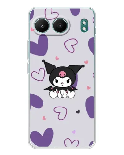 Чехол для OnePlus Nord 4 с картинкой «Kuromi и лавандовые сердца»