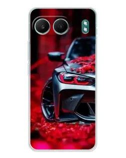 Чехол для OnePlus Nord 4 с картинкой «Спортивная BMW и цветы»
