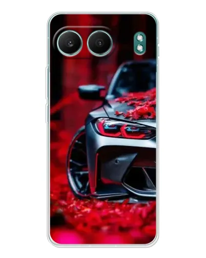 Чехол для OnePlus Nord 4 с картинкой «Спортивная BMW и цветы»