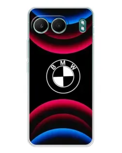 Чехол для OnePlus Nord 4 с картинкой «Логотип BMW и неоновые дуги»